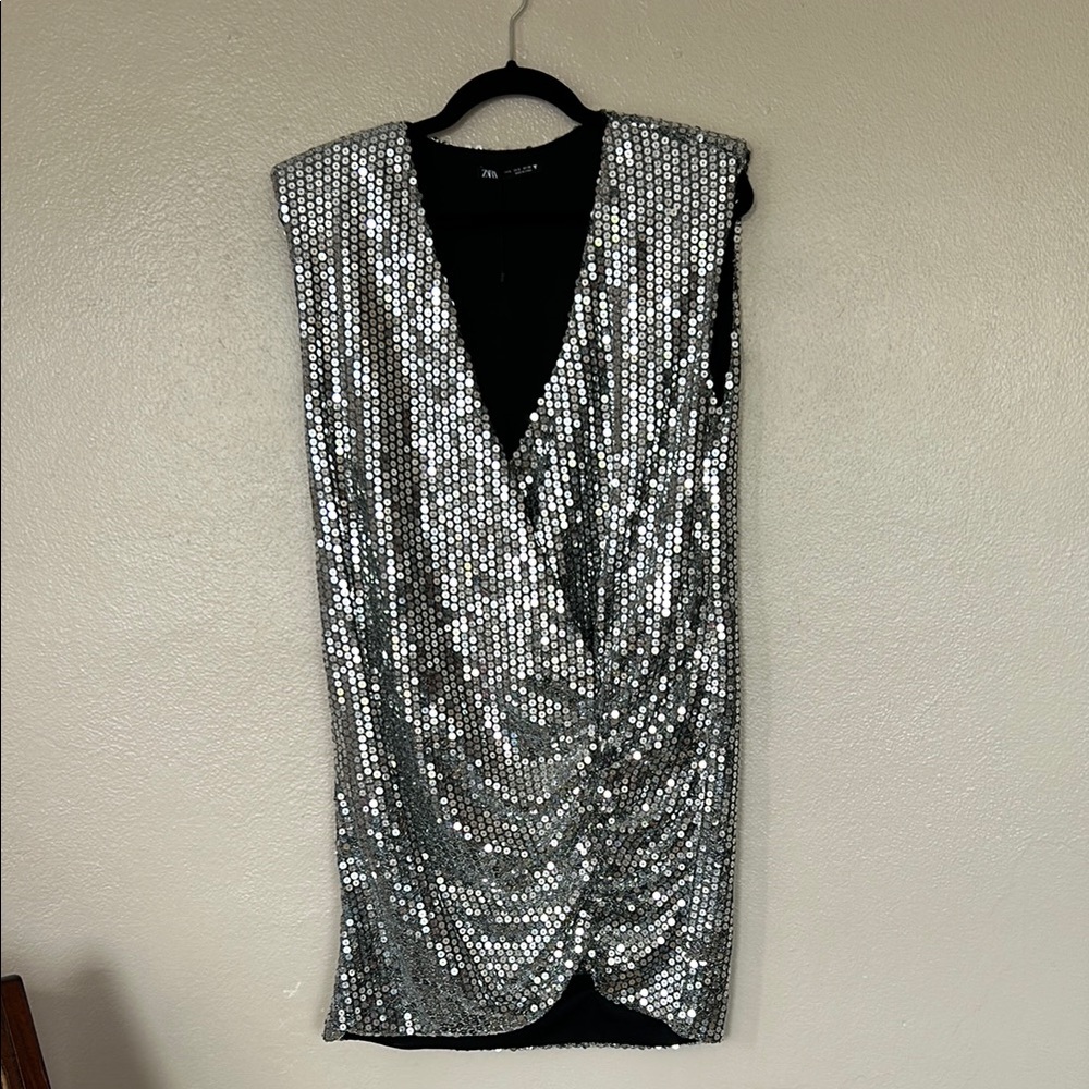 Silver Sequin Dress